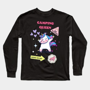 Camping Queen unicorn Long Sleeve T-Shirt